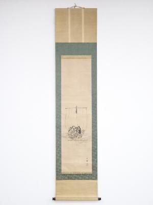 塩川文麟筆　宝船図　肉筆紙本掛軸（保護箱）